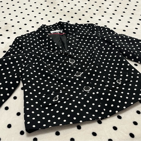 Vintage Kasper Polka Dot Blazer Size 8 - Picture 4 of 14